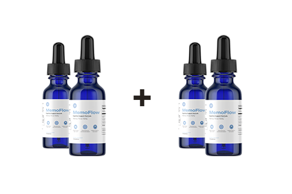 MemoFlow memory drops Buy 2 Get 2 Free bundle — four dropper bottles, most popular